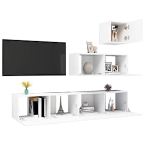 4dílný set TV skříněk bílý kompozitní dřevo - obrázek 3