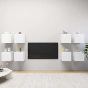 Nástěnné TV skříňky 8 ks bílé 30,5 x 30 x 30 cm - obrázek 1
