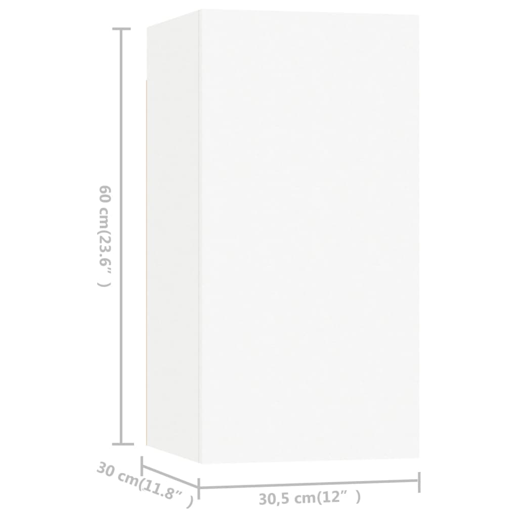 7 db fehér forgácslap TV-szekrény 30,5 x 30 x 60 cm 