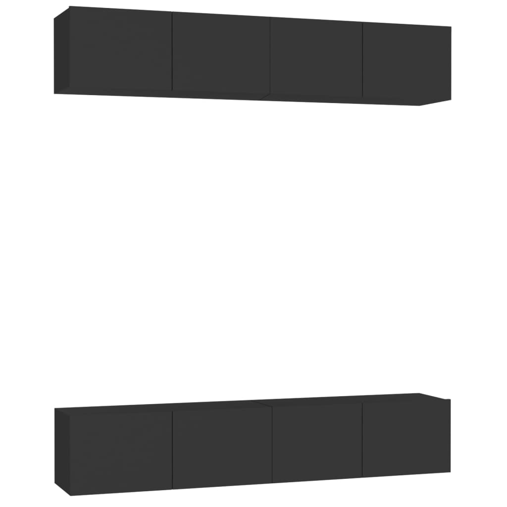 

vidaXL TV Cabinets 4 pcs Black 31.5"x11.8"x11.8" Chipboard