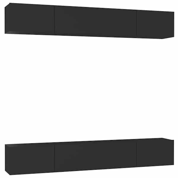 vidaXL telerikapid 4 tk, must, 100 x 30 x 30 cm, tehispuit