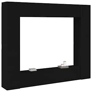 vidaXL Televizoriaus spintelių komplektas, 8 dalių, juodas, mediena