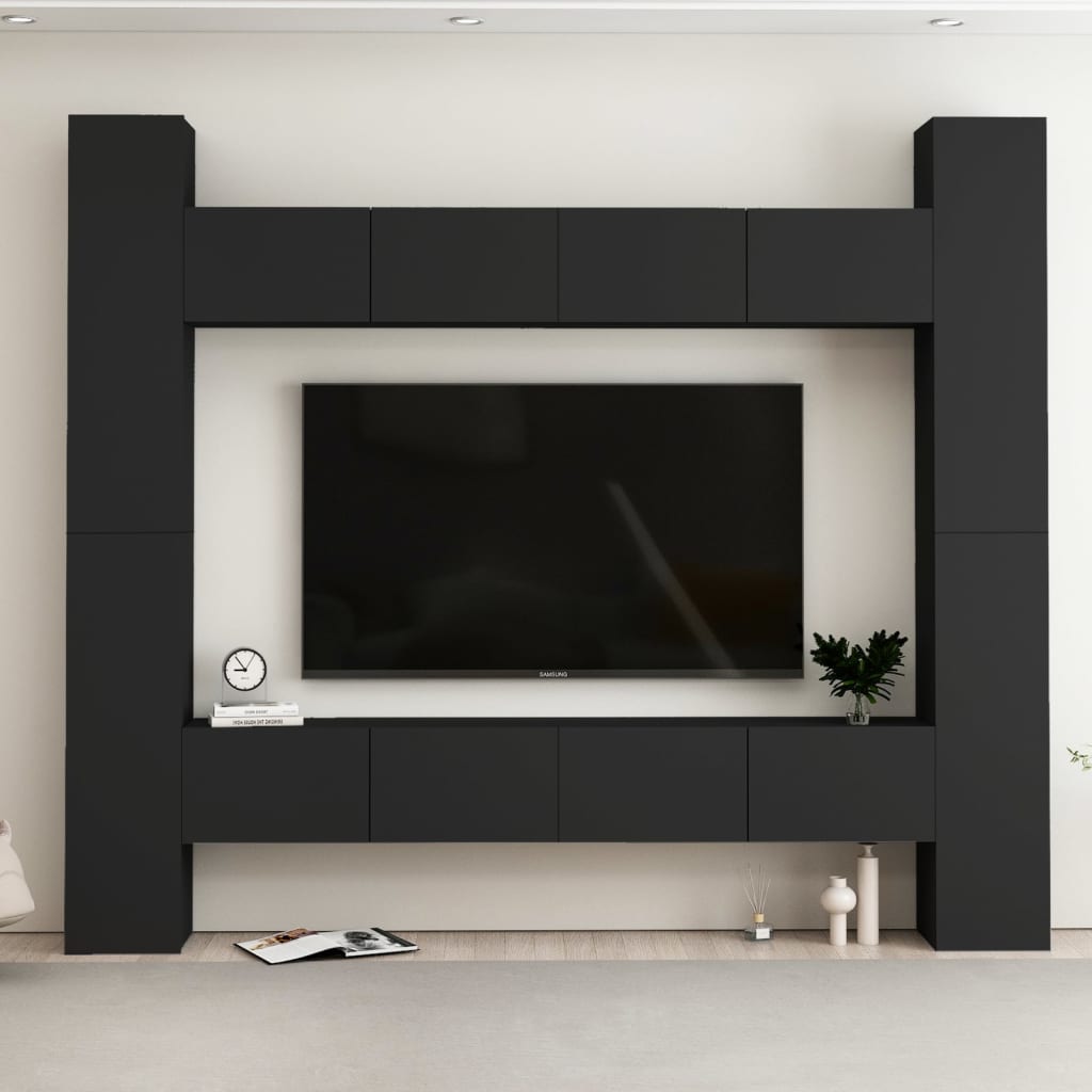 SÄVJA – Ensemble de meubles TV suspendu 8pcs Noir XL | meublestv.fr 2