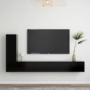 3dílný set TV skříněk černý kompozitní dřevo - obrázek 1