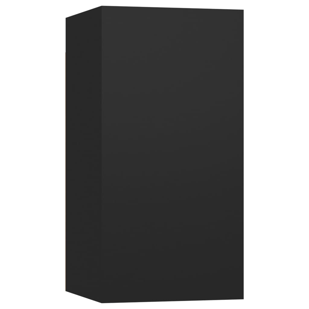  4-dielna súprava TV skriniek čierna drevotrieska