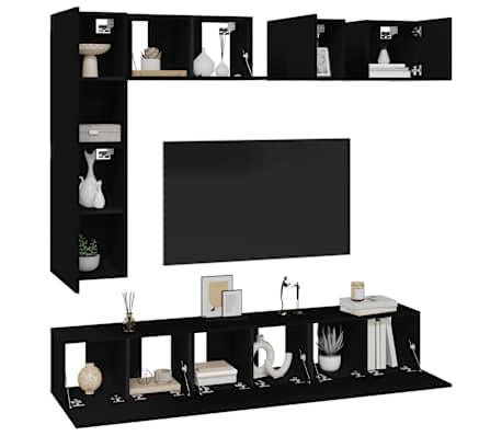 vidaXL 8 Parta Sj&oacute;nvarpssk&aacute;pasett Svart Samsettur Vi&eth;ur