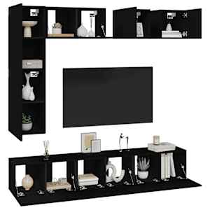 vidaXL 8 Parta Sj&oacute;nvarpssk&aacute;pasett Svart Samsettur Vi&eth;ur