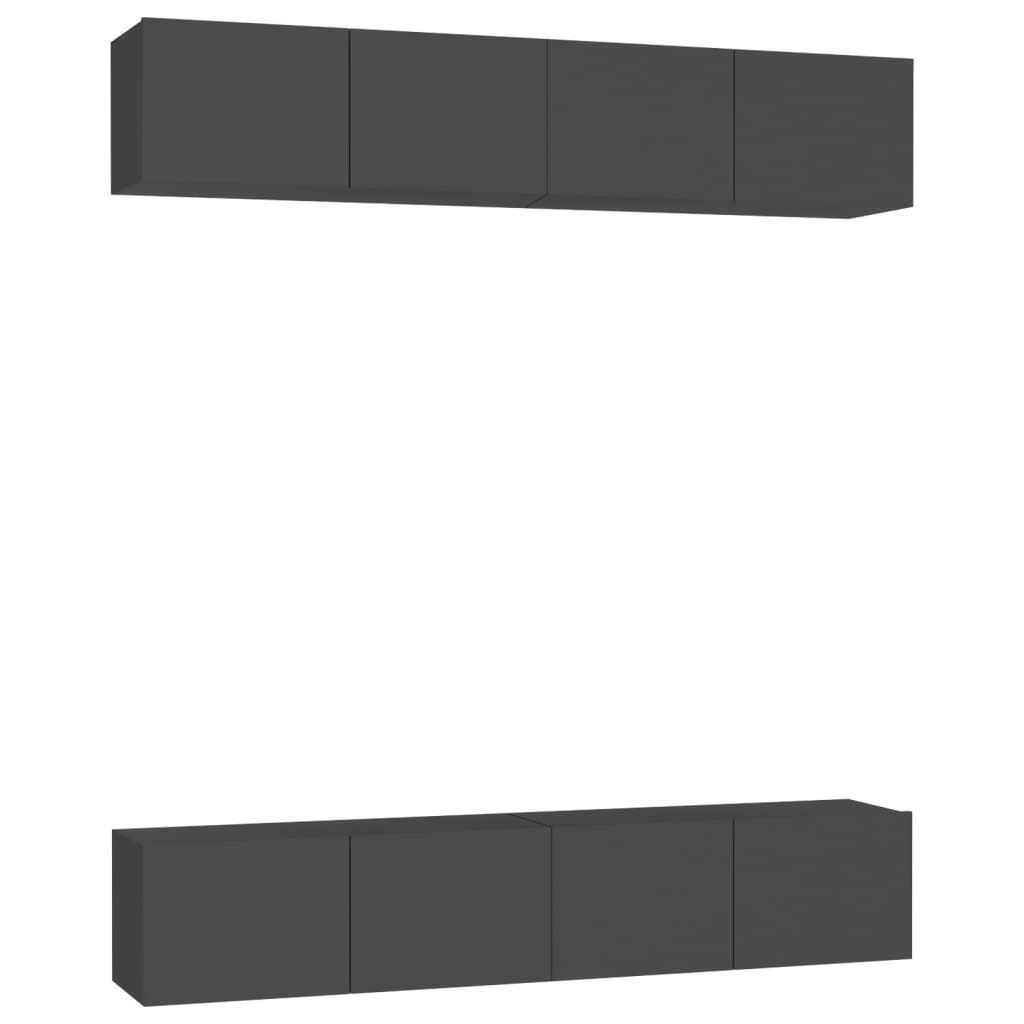 

vidaXL TV Cabinets 4 pcs Gray 31.5"x11.8"x11.8" Chipboard