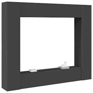 vidaXL Televizoriaus spintelių komplektas, 8 dalių, pilkas, MDP