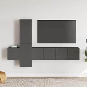5dílný set TV skříněk šedý dřevotříska - obrázek 1