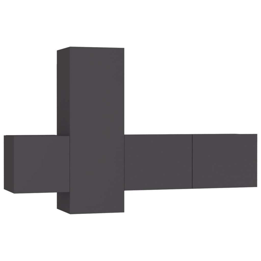 

vidaXL 3 Piece TV Cabinet Set Gray Engineered Wood