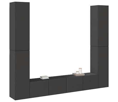 vidaXL Televizoriaus spintelių komplektas, 6 dalių, pilkas, MDP