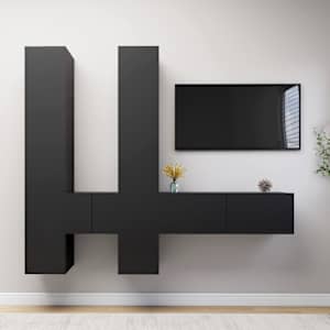 vidaXL Televizoriaus spintelių komplektas, 6 dalių, pilkas, MDP