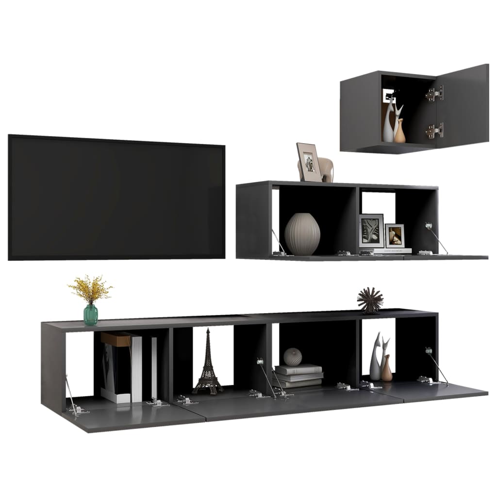 4x Muebles de TV Aglomerado Aparador Salón Mueble Multicolor Multitalle vidaXL - Imagen 46 de 136