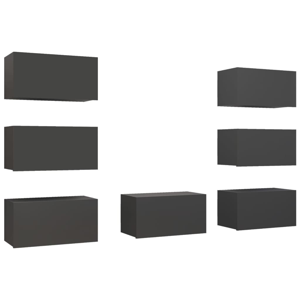 

vidaXL TV Cabinets 7 pcs Gray 12"x11.8"x23.6" Engineered Wood