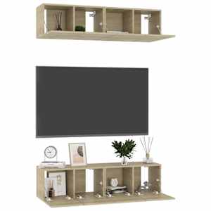 TV skříňky 4 ks dub sonoma 60 x 30 x 30 cm kompozitní dřevo - obrázek 3