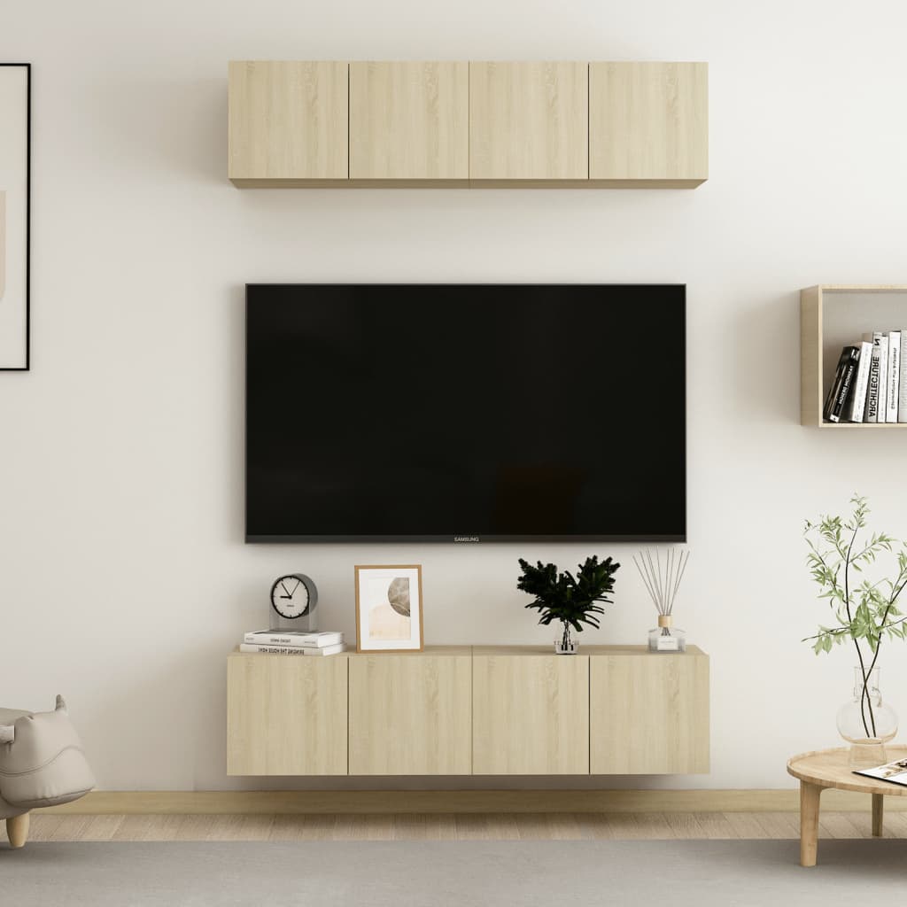 TV-Schränke 4 Stk. Sonoma-Eiche 60x30x30 cm Holzwerkstoff | Stepinfit