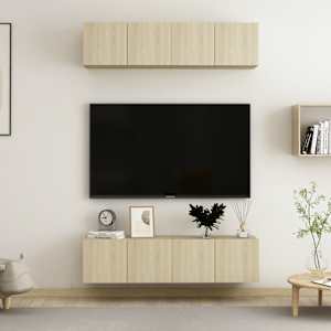 TV omarice 4 kosi sonoma hrast 60x30x30 cm iverna plošča