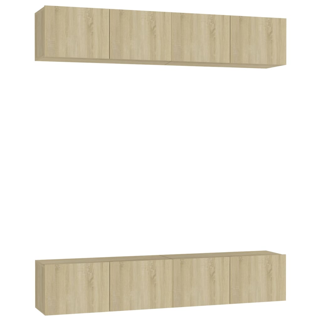 

vidaXL TV Cabinets 4 pcs Sonoma Oak 31.5"x11.8"x11.8" Chipboard