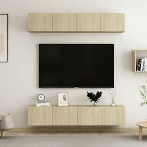 TV skříňky 4 ks dub sonoma 80 x 30 x 30 cm kompozitní dřevo - obrázek 1