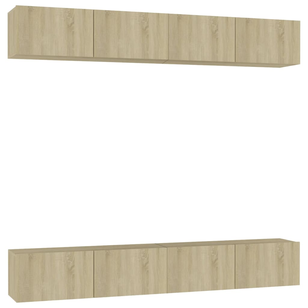 

vidaXL TV Cabinets 4 pcs Sonoma Oak 39.4"x11.8"x11.8" Chipboard