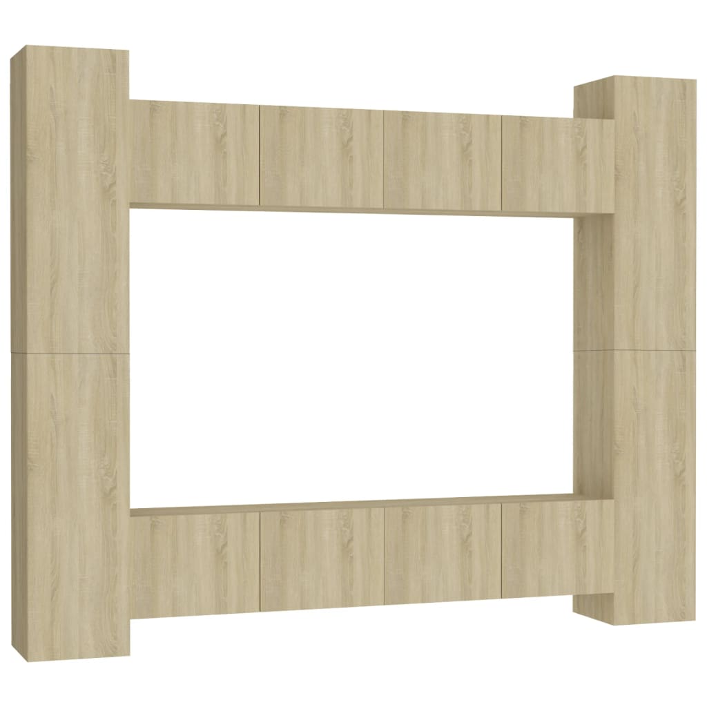 

vidaXL 8 Piece TV Cabinet Set Sonoma Oak Chipboard