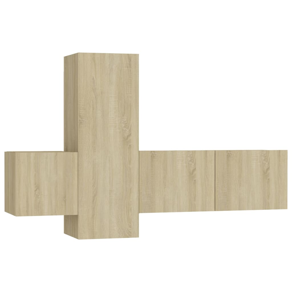 vidaXL 3dílný set TV skříněk dub sonoma kompozitní dřevo