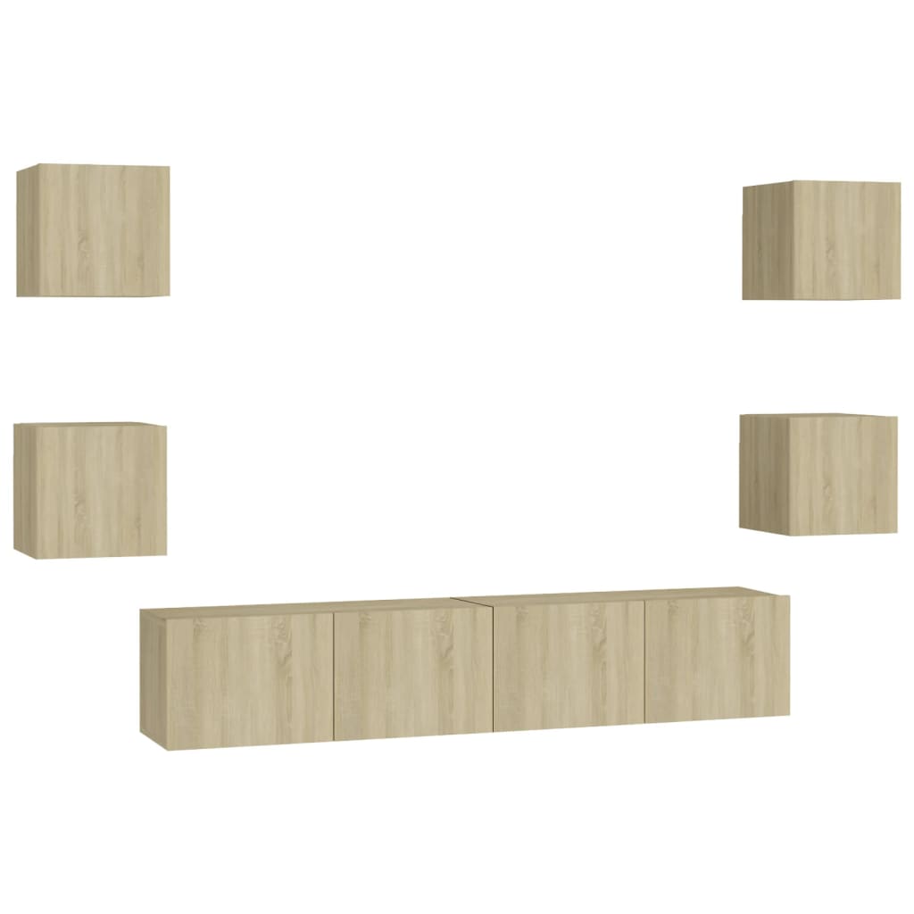 

vidaXL 6 Piece TV Cabinet Set Sonoma Oak Chipboard