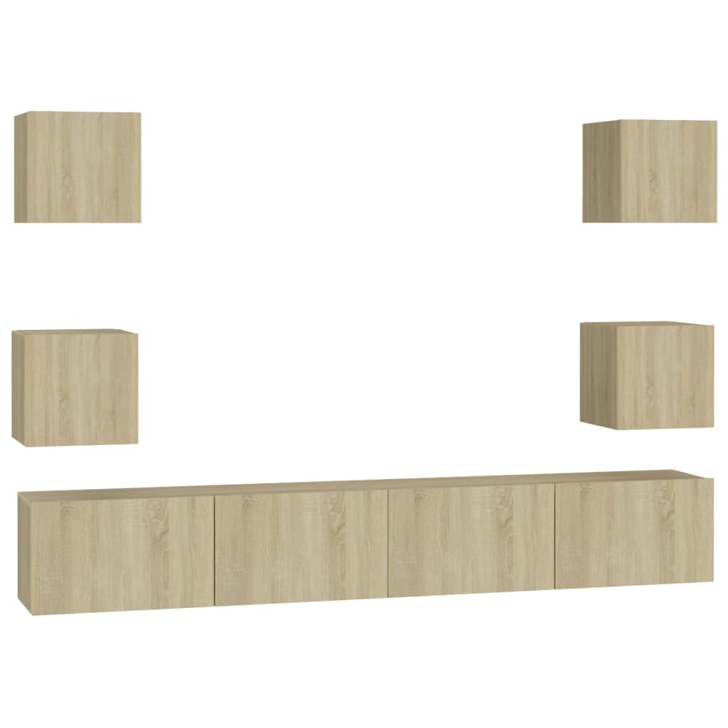 

vidaXL 6 Piece TV Cabinet Set Sonoma Oak Chipboard