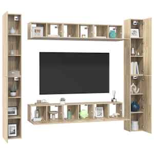vidaXL Televizoriaus spintelių komplektas, 6 dalių, ąžuolo, mediena