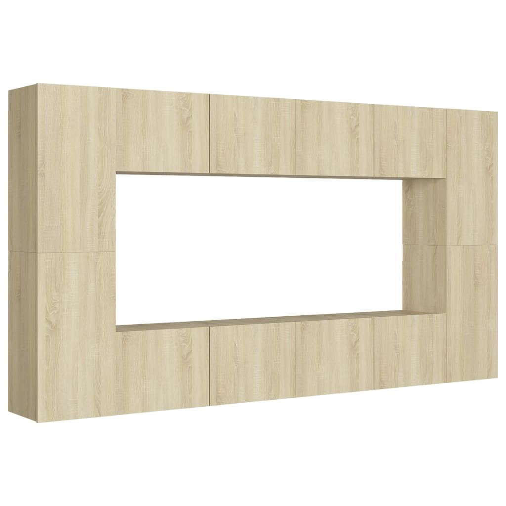 

vidaXL 8 Piece TV Cabinet Set Sonoma Oak Chipboard