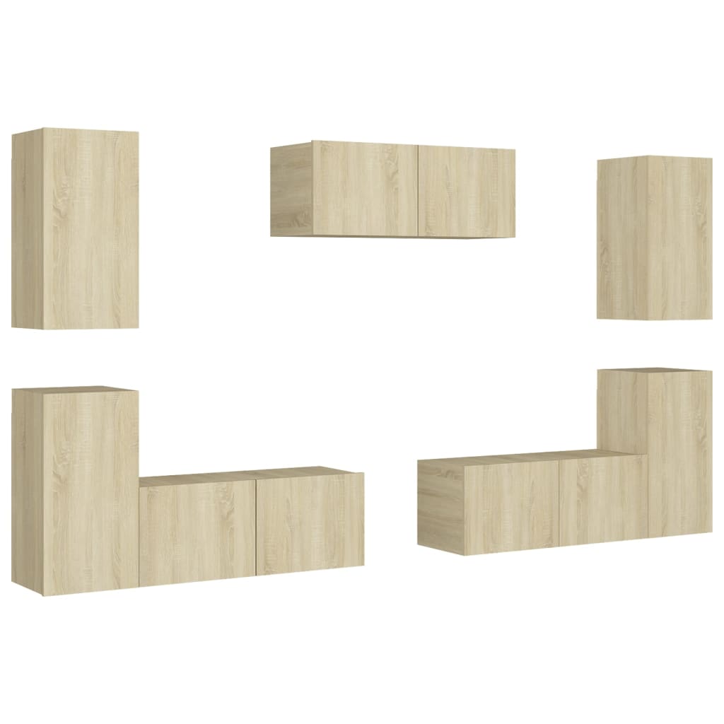 

vidaXL 7 Piece TV Cabinet Set Sonoma Oak Chipboard