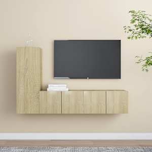 Komplet TV omaric 3-delni sonoma hrast iverna plošča