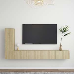 3dílný set TV skříněk dub sonoma kompozitní dřevo - obrázek 1