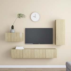 4dílný set TV skříněk dub sonoma kompozitní dřevo - obrázek 1