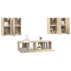 vidaXL Set de dulapuri TV, 6 piese, stejar sonoma, lemn prelucrat