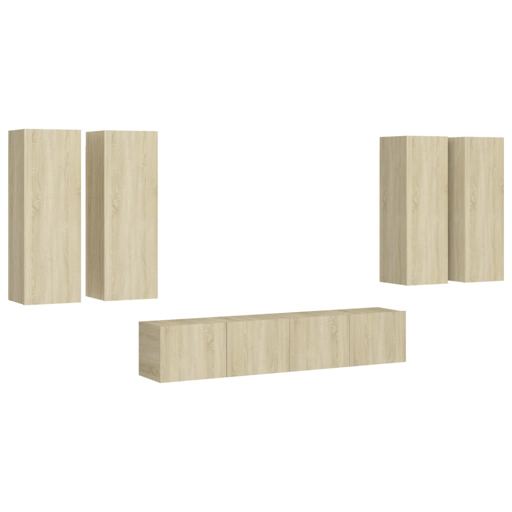 

vidaXL 6 Piece TV Cabinet Set Sonoma Oak Chipboard