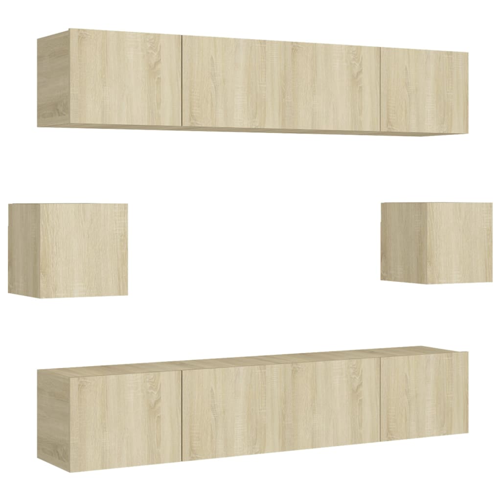 

vidaXL 6 Piece TV Cabinet Set Sonoma Oak Chipboard
