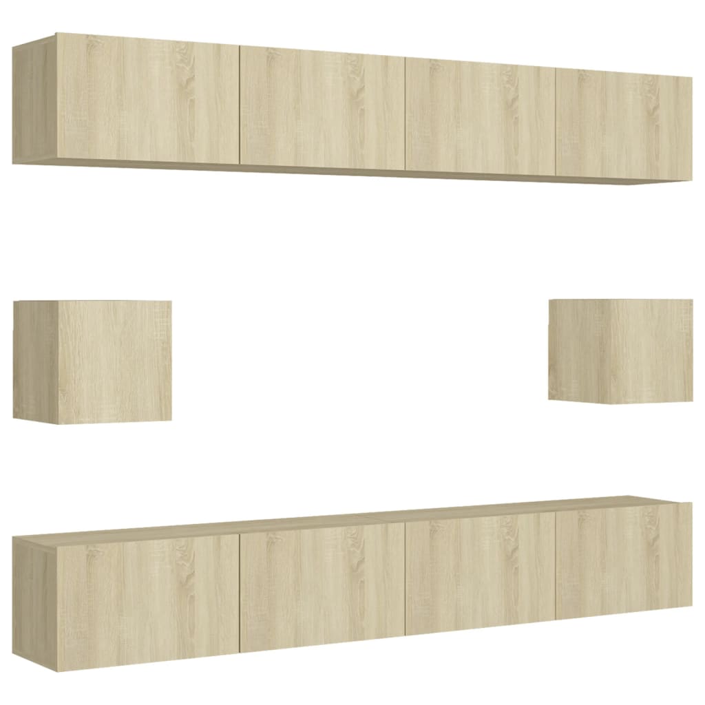 

vidaXL 6 Piece TV Cabinet Set Sonoma Oak Chipboard