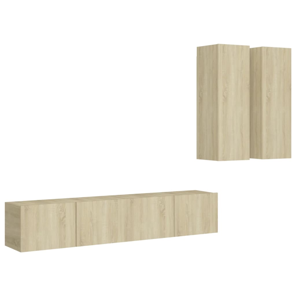 

vidaXL 4 Piece TV Cabinet Set Sonoma Oak Chipboard