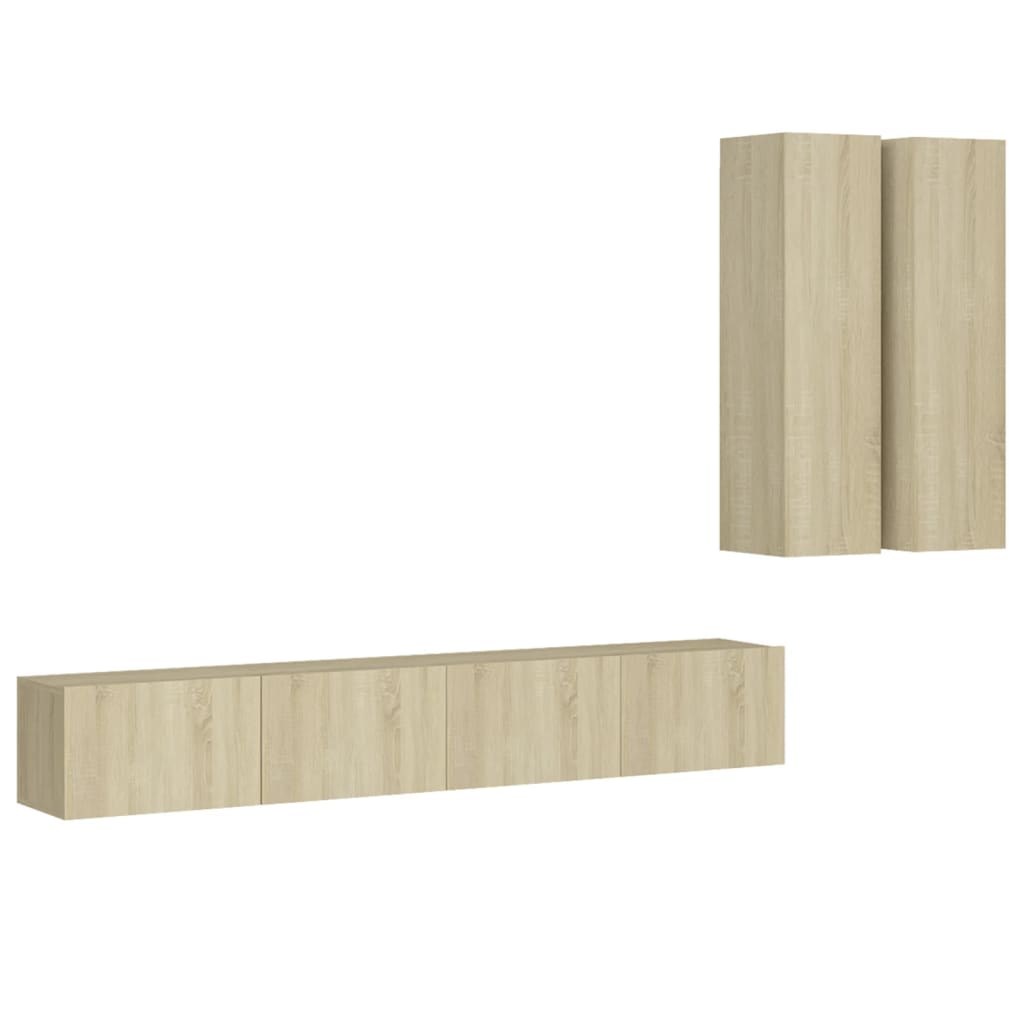 

vidaXL 4 Piece TV Cabinet Set Sonoma Oak Chipboard