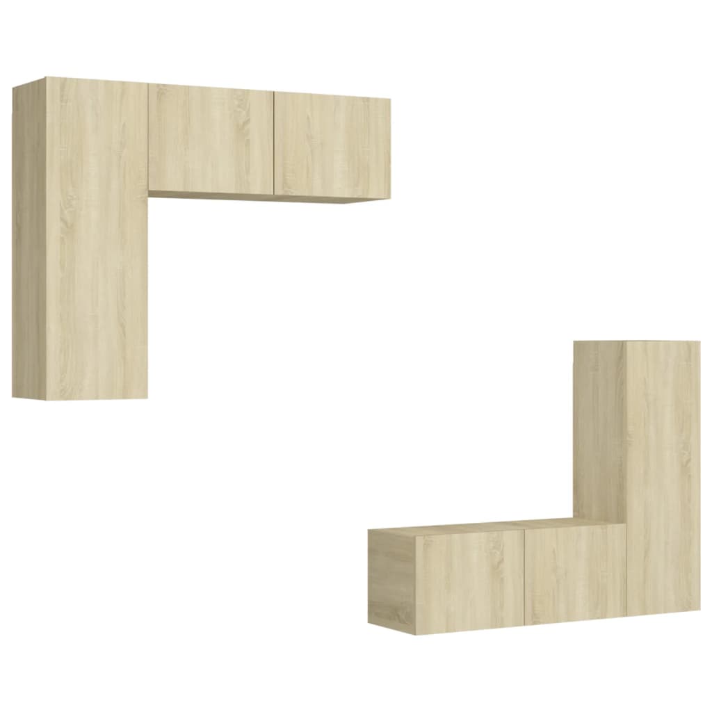 

vidaXL 4 Piece TV Cabinet Set Sonoma Oak Chipboard