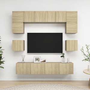 Komplet TV omaric 8-delni sonoma hrast inženirski les