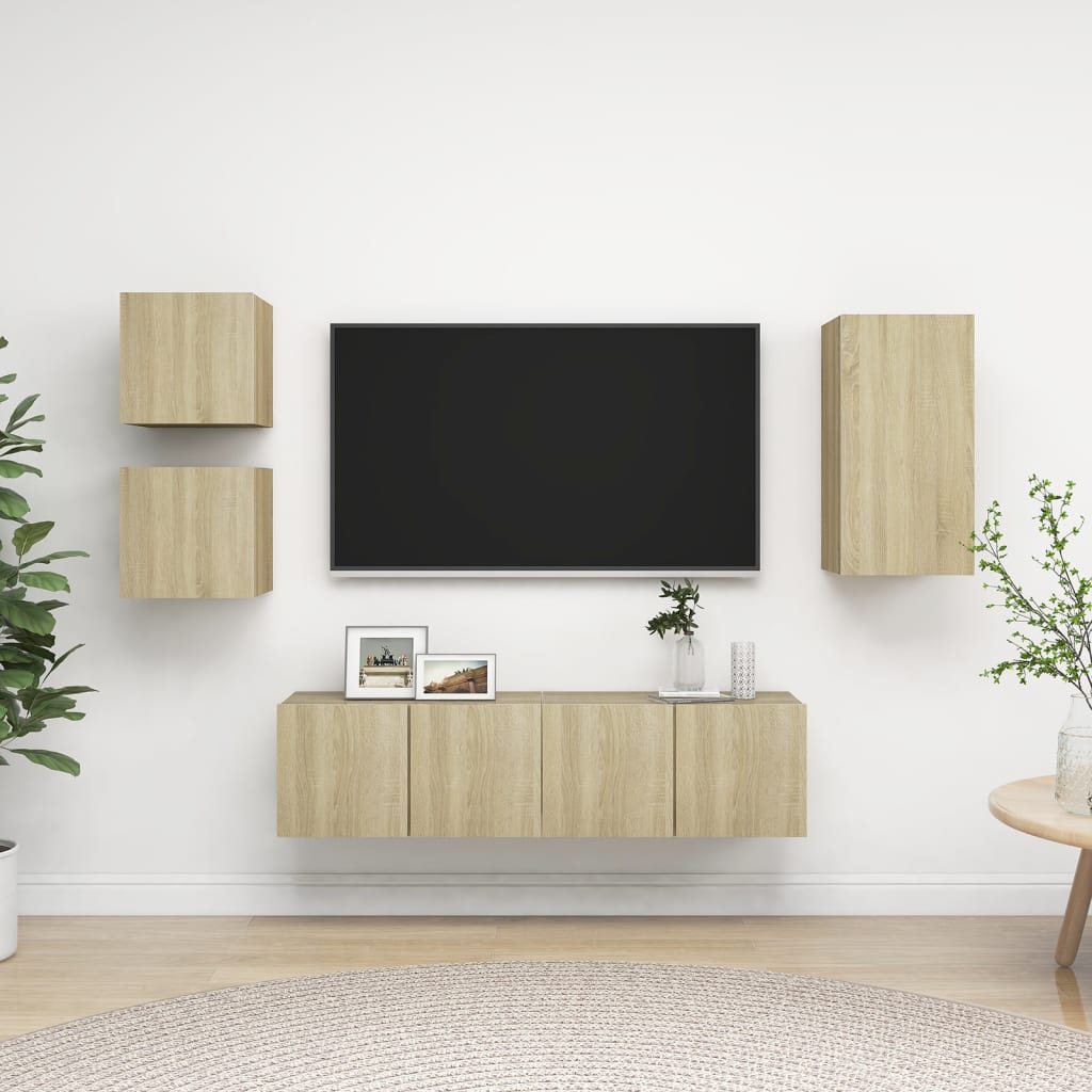 5-tlg. TV-Schrank-Set Sonoma-Eiche Holzwerkstoff kaufen