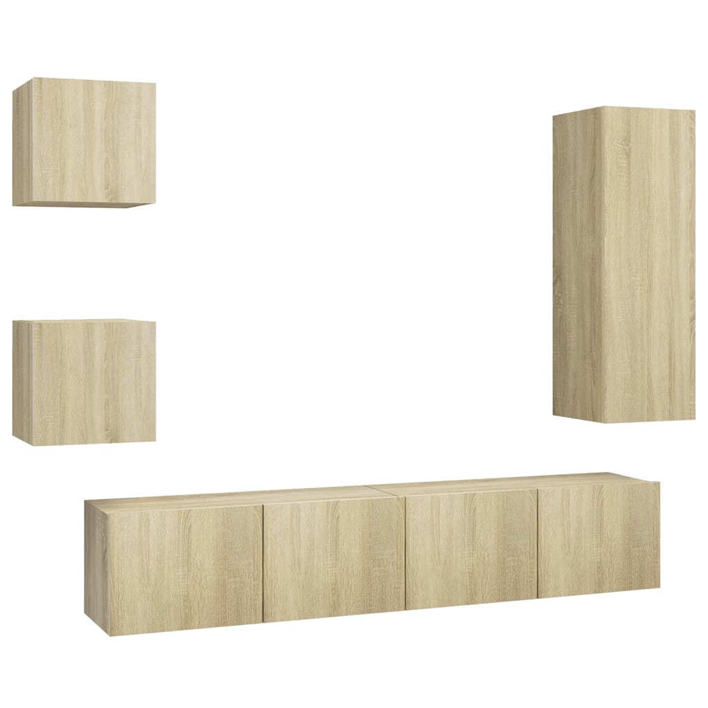 

vidaXL 5 Piece TV Cabinet Sets Sonoma Oak Chipboard