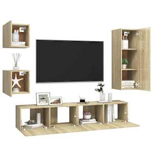 vidaXL 5-tlg. TV-Schrank-Sets Sonoma-Eiche Holzwerkstoff
