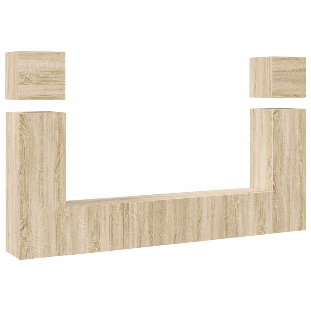 vidaXL 8dílný set TV skříněk dub sonoma kompozitní dřevo