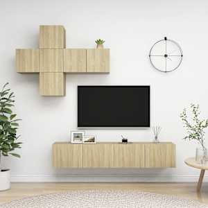 Komplet TV omaric 7-delni sonoma hrast inženirski les