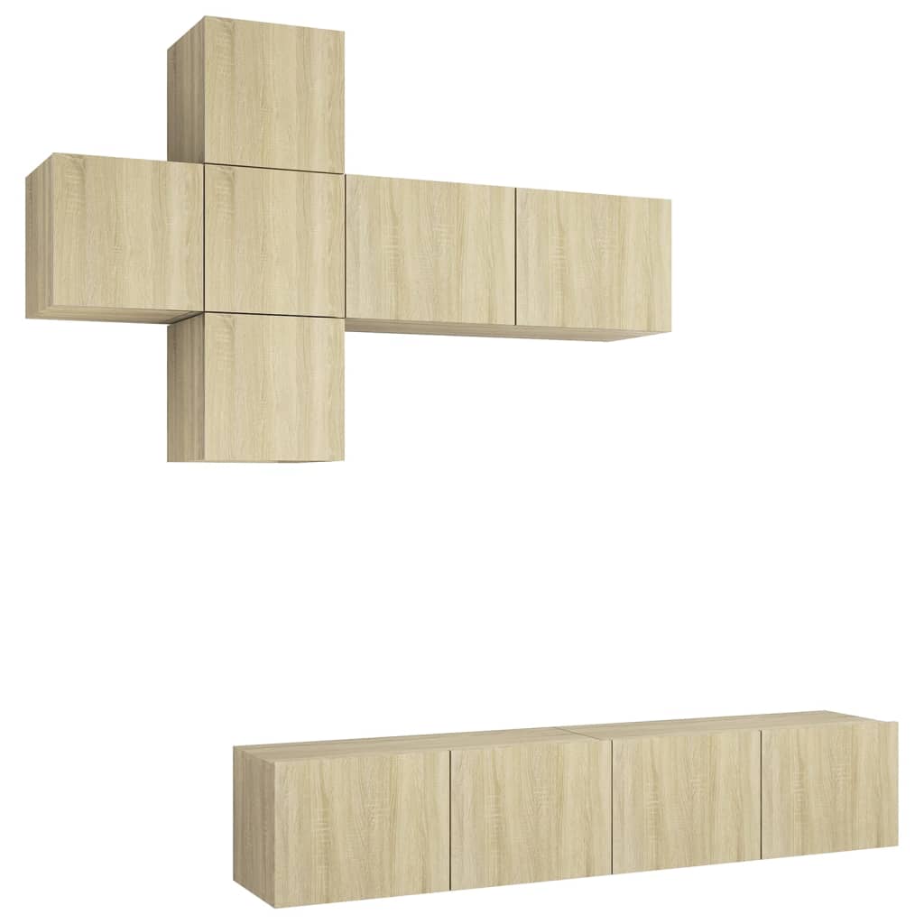 vidaXL 7dílný set TV skříněk dub sonoma kompozitní dřevo