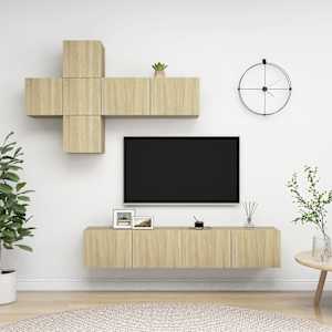 Komplet TV omaric 7-delni sonoma hrast inženirski les